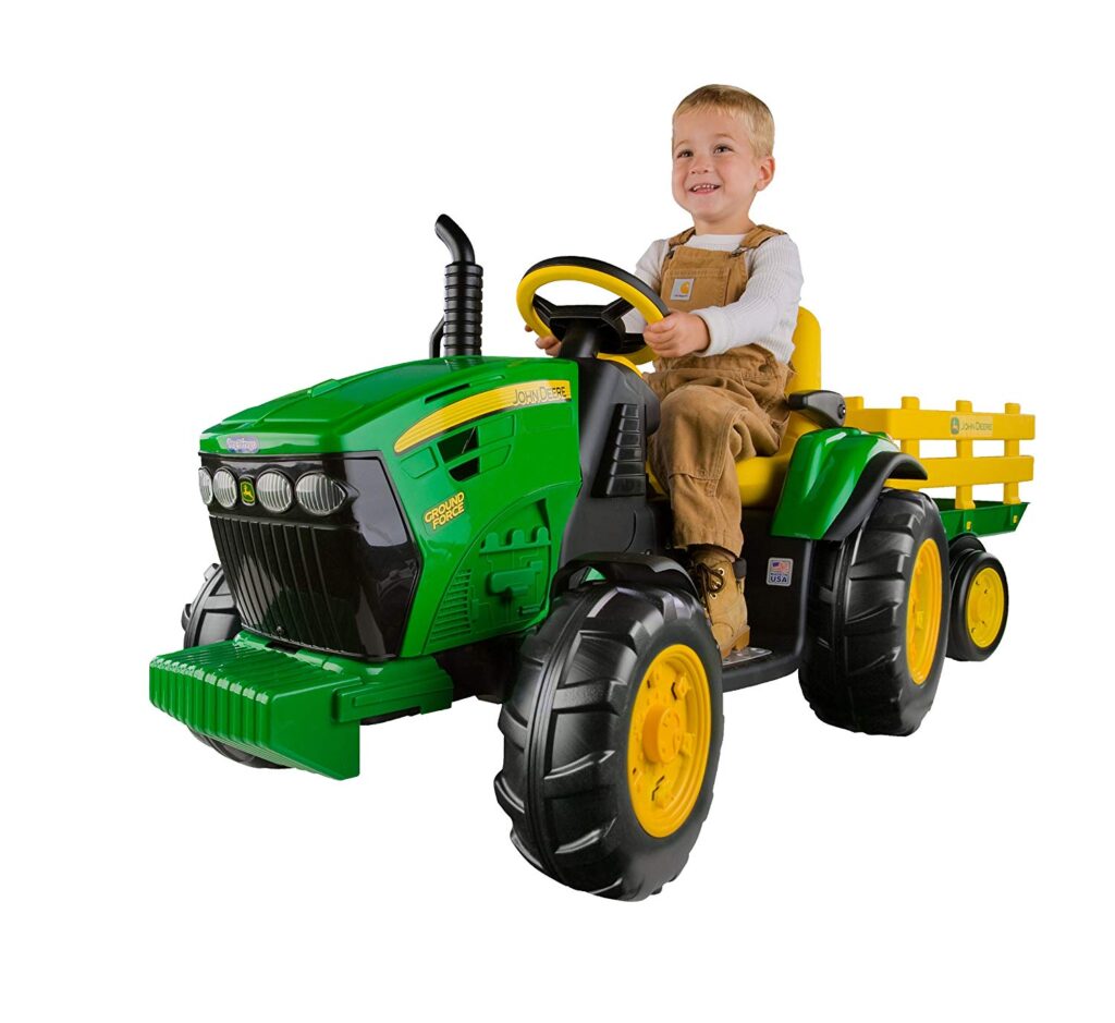 John Deere Ground Force Tractor with trailer