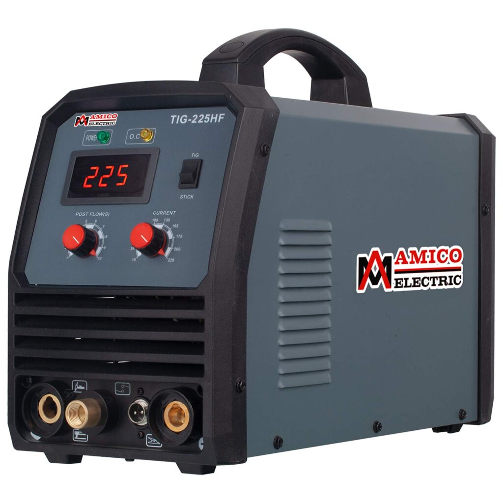 Amico TIG-225HF, 225-Amp TIG Stick DC Inverter Welder, 100~250V Wide Voltage Welding, 80% Duty Cycle