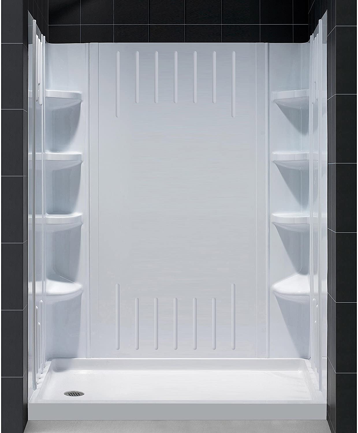 DreamLine DL-6148L-01 Shower Base and Backwall Kit