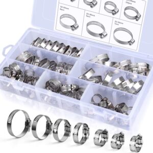 Senignol 60 Pieces Worm Gear Hose Clamp Kit