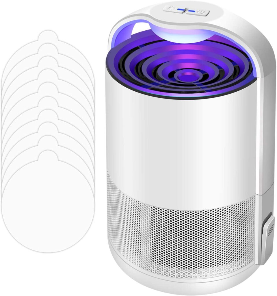 FENUN Mosquito Traps, Gnat Trap, Moth Traps, Mosquito Trapper Indoor with 10 Sticky Glue Boards Mosquito Eradicator (White)