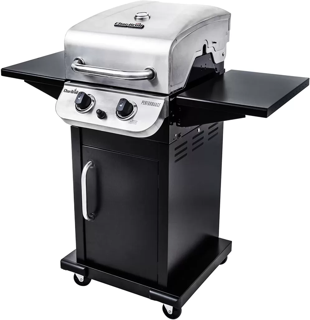 Char-Broil 463673519 Performance Series 2-Burner Cabinet Liquid Propane Gas Grill, Stainless Steel